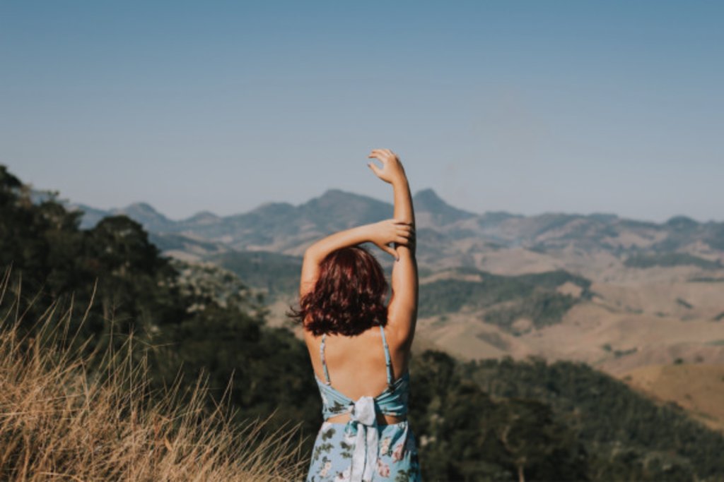 woman on a hill